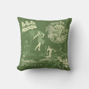 Vintages hawaiianisches Reisetollage Kissen