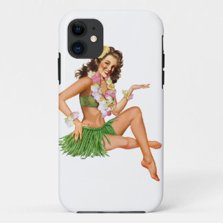 Vintages hawaiisches Button-oben Mädchen iPhone 5 11 Hülle