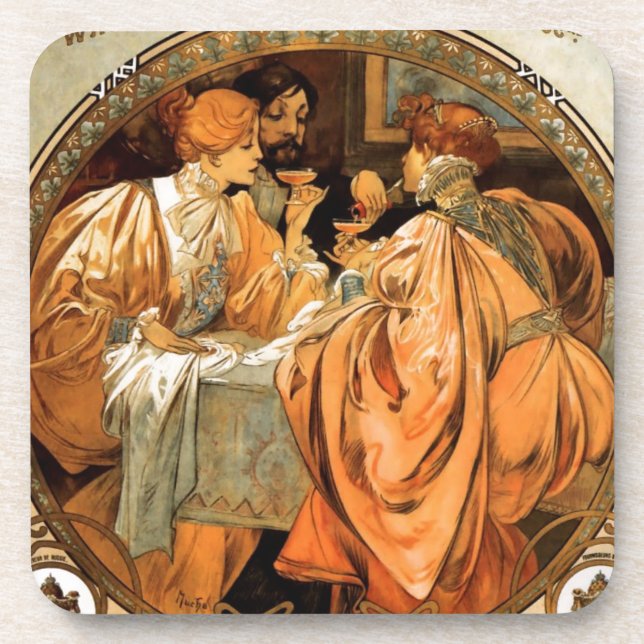 Vintages Heidsieck & Co Monopole Reims Weinkarte Getränkeuntersetzer (Vorderseite)