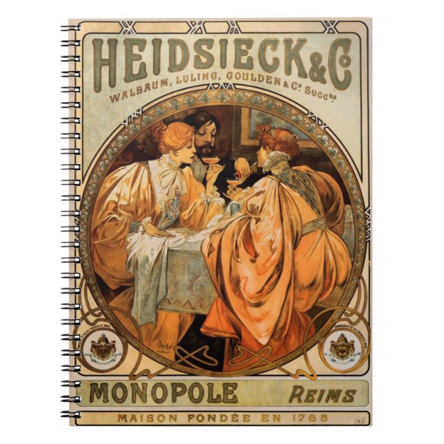 Vintages Heidsieck & Co Monopole Reims Weinkarte Notizblock (Vorderseite)