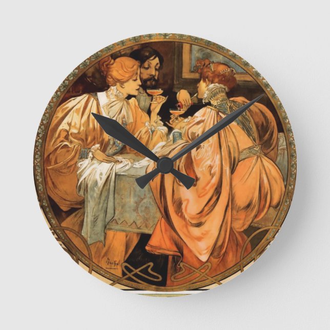 Vintages Heidsieck & Co Monopole Reims Weinkarte Runde Wanduhr (Vorderseite)