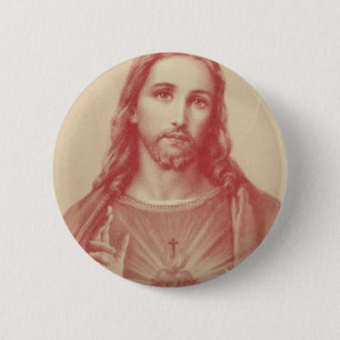 Vintages Heiliges Jesusherz Button