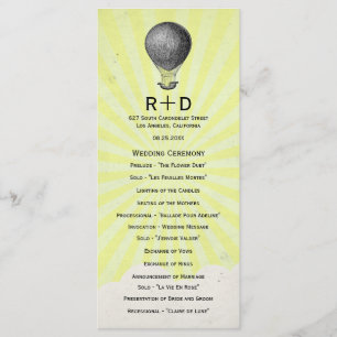 Vintages Heißluft-Ballon-Hochzeits-Programm Programm