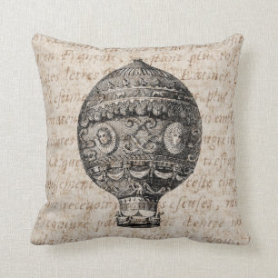 Vintages Heißluft-Ballon-Retro Luftschiff-alte Kissen