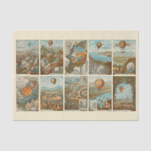 Vintages Heißluftballon-Muster Seidenpapier