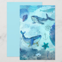 Vintages hellblaues Ozean Life Decodipage Scrapboo