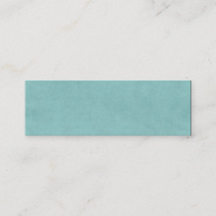 Vintages helles Aqua-blaues Grünbuch-Pergament Mini Visitenkarte
