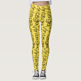 Vintages hellgelbes Training Leggings