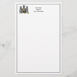 Vintages Heraldisches Schloss Emblem Wappen Wappen Briefpapier