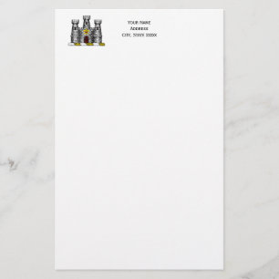 Vintages Heraldisches Schloss Emblem Wappen Wappen Briefpapier