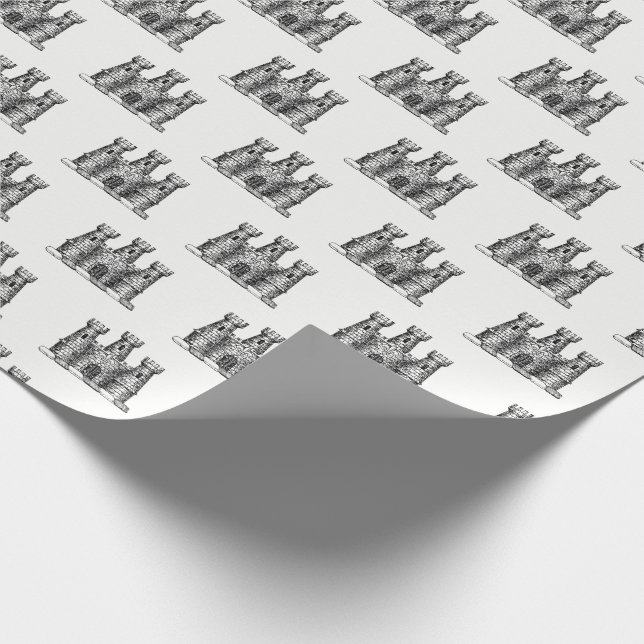 Vintages Heraldisches Schloss Emblem Wappen Wappen Geschenkpapier (Ecke)