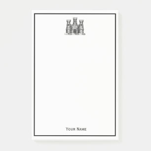 Vintages Heraldisches Schloss Emblem Wappen Wappen Post-it Klebezettel