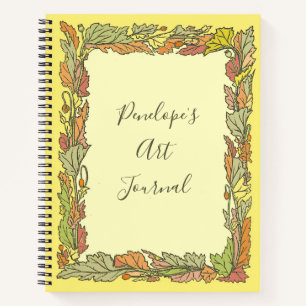 Vintages Herbstblatt mit Ihrem Namen Notizbuch