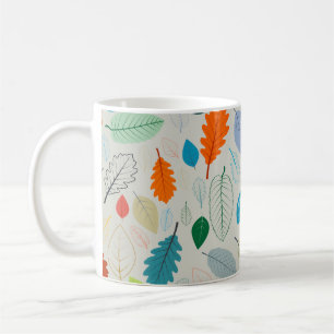 Vintages Herbstleaves Illustrationsmuster Kaffeetasse