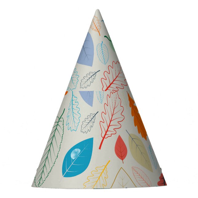 Vintages Herbstleaves Illustrationsmuster Partyhütchen (Vorderseite)
