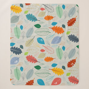 Vintages Herbstleaves Illustrationsmuster Sherpadecke