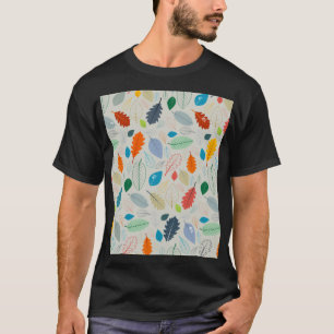 Vintages Herbstleaves Illustrationsmuster T-Shirt