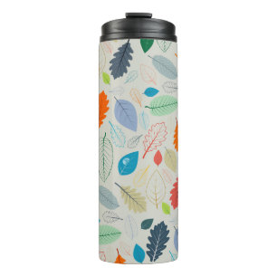 Vintages Herbstleaves Illustrationsmuster Thermosbecher