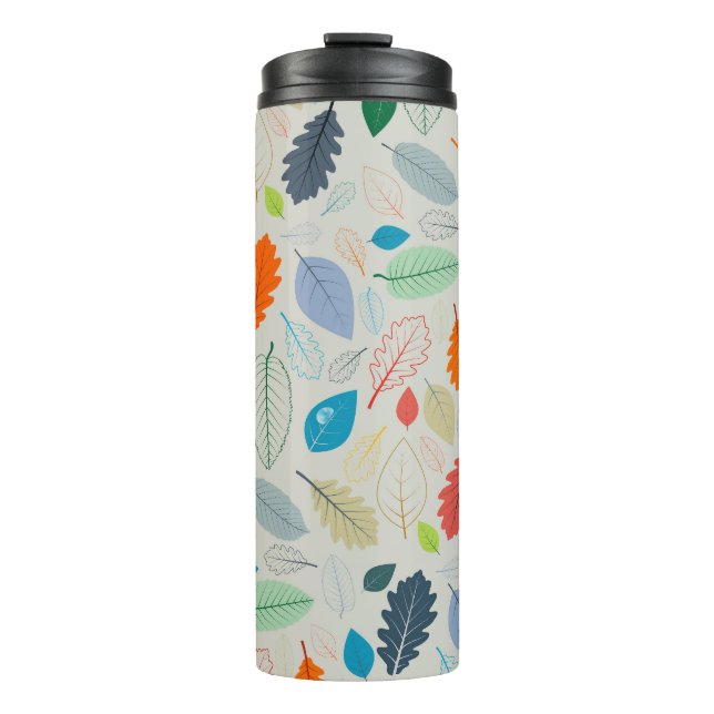 Vintages Herbstleaves Illustrationsmuster Thermosbecher (Vorderseite)
