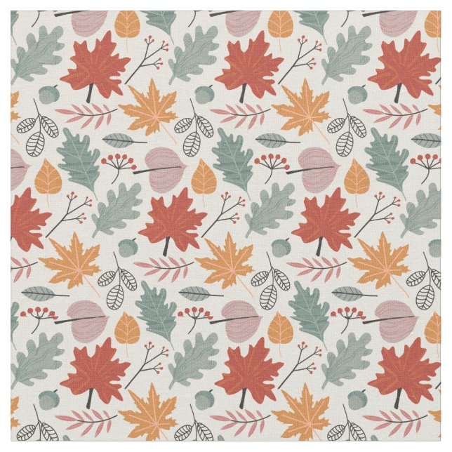 Vintages Herbstleaves und Acornmuster Stoff (Nahaufnahme)