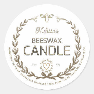 Vintages Herz der Bienenwachskandle Runder Aufkleber