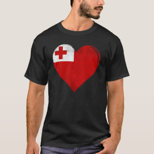 Vintages Herz der Tonga-Flagge für Tongan T-Shirt