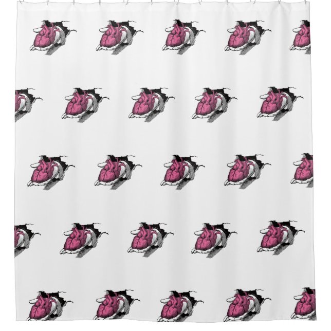 Vintages Herz durch das Rack Duschvorhang (Vorderseite)