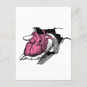 Vintages Herz durch das Rack Postkarte