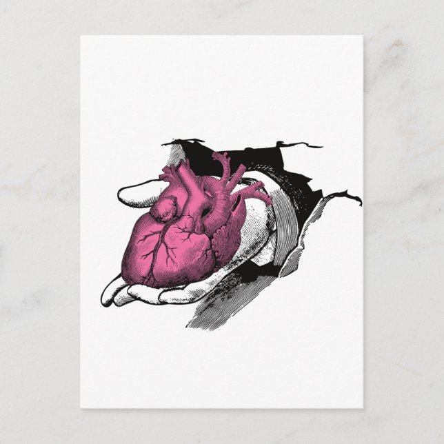 Vintages Herz durch das Rack Postkarte (Vorderseite)