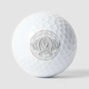 Vintages Herz Embosser Emblem Groom und Brautgesch Golfball