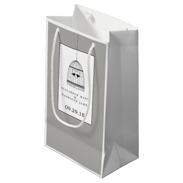 Vintages Herz - Kreislauf Kleine Geschenktüte (Vorderseite Schrägansicht)