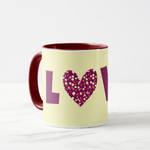 Vintages Herz Magenta Tasse Liebe Cup