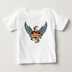 Vintages Herz mit Flügeln Baby T-shirt