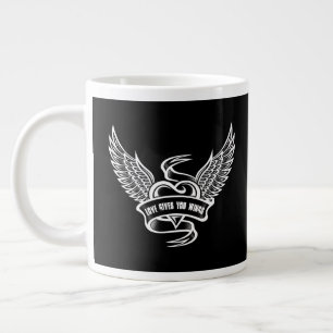 Vintages Herz mit Flügeln, Liebe gibt Ihnen Flügel Jumbo-Tasse