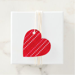Vintages Herz Strickstoff Liebe Valentine Rot Geschenkanhänger