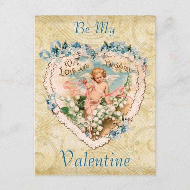 Vintages Herz Valentine Postkarte (Vorderseite)