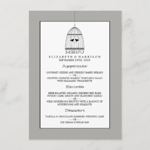Vintages Herzbegleitmenü Menükarte