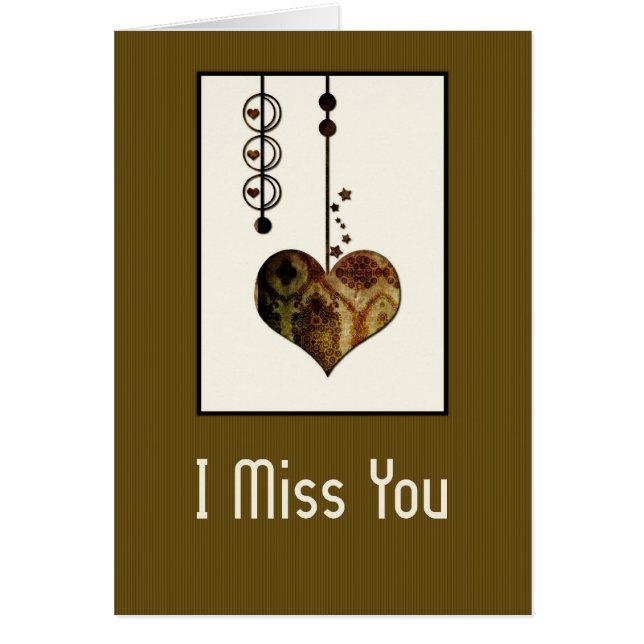 Vintages Herzdesign Einzigartig I Miss You Card (Vorne)