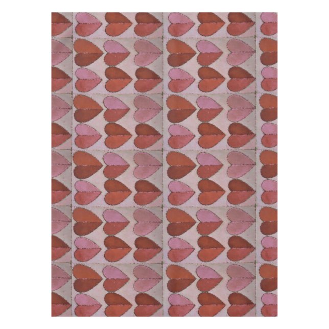 Vintages Herzmuster Tischdecke (Vorderseite)