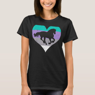 Vintages Herzpferd Reiten Reitsport Ristorante da  T-Shirt