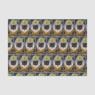 Vintages Hexe-Partygewebe schwarzer Katze Seidenpapier