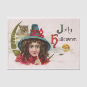 Vintages Hexeeulen-Partygewebe Halloween Seidenpapier