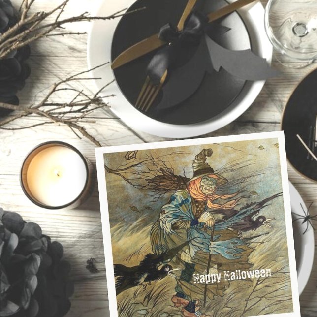 Vintages Hexensprecher-Halloween-Party Serviette (Von Creator hochgeladen)