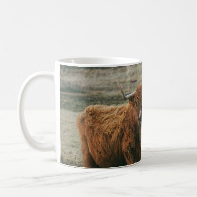 VINTAGES HIGHLAND CATTLE COW FOTO KAFFEETASSE (Links)