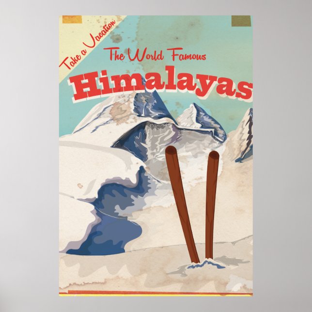 Vintages Himalayas Reiseposter Poster (Vorne)