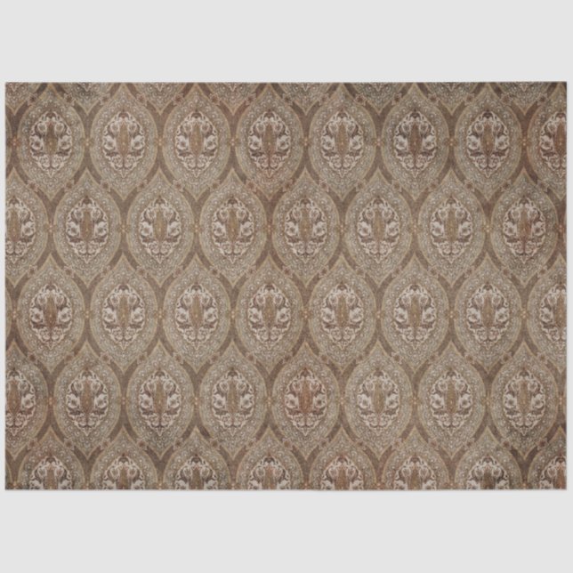 Vintages Hintergrundbild Ephemera Muster Sepia Dec Seidenpapier (Vorderseite)