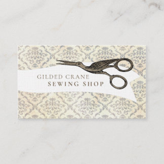 Vintages Hintergrundbild Gilded Bird Scissors Visitenkarte