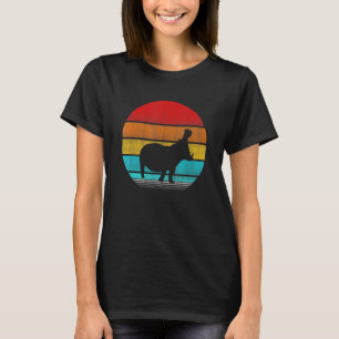 Vintages Hippopotamus Retro-Sunset-Hippopotamus-T- T-Shirt