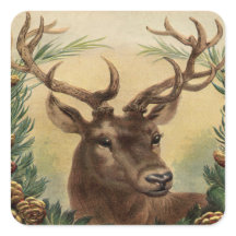Vintages Hirsch Buck Stag Natur Rustikales Weihnac