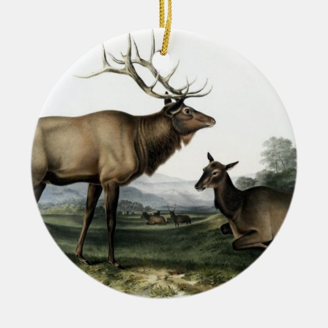 Vintages Hirsch Nr. 3 Keramikornament (Vorne)